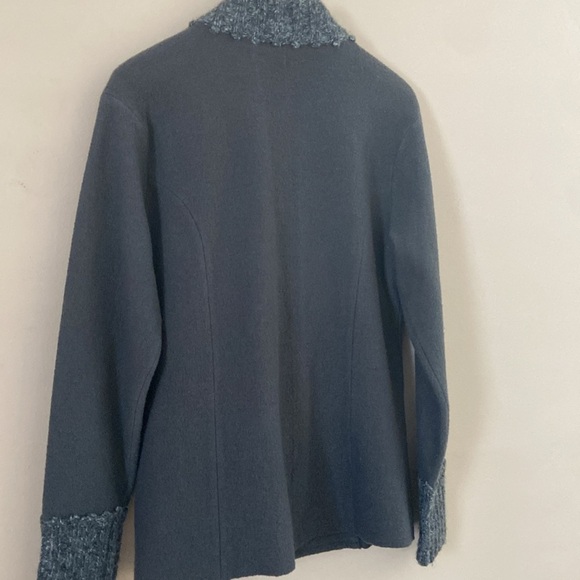 Garnet Hill- Wool Asymmetrical Button Draped Detail Jacket - Picture 12 of 14